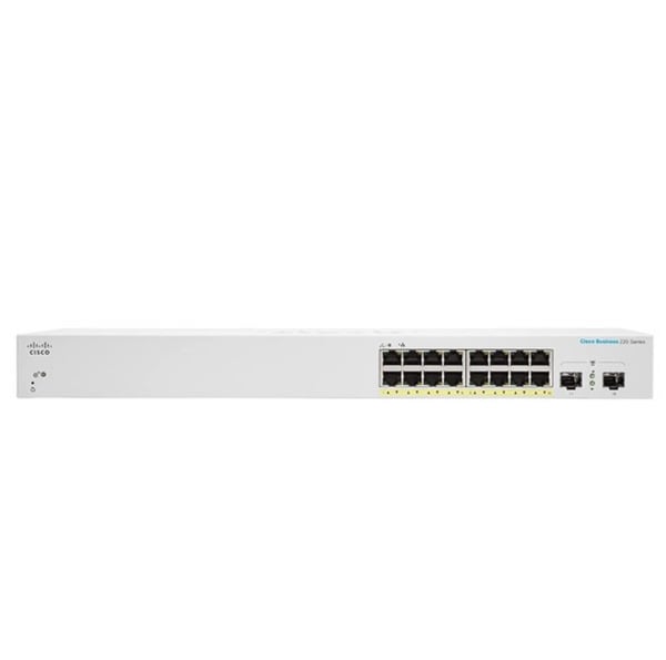 Cisco CBS220-16P-2G Hallittu L2 Gigabit Ethernet (10/100/1000) Power over Ethernet -tuki Valkoinen