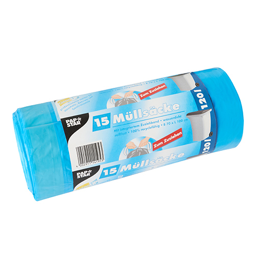 Miniatyrbillede 1 af 2: Papstar 14195 skraldepose 120 L Blå 15 stk