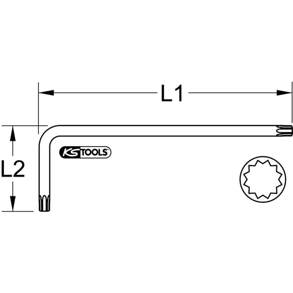 Miniatyrbild 2 av 2: KS Tools 151.4519 torxnyckel