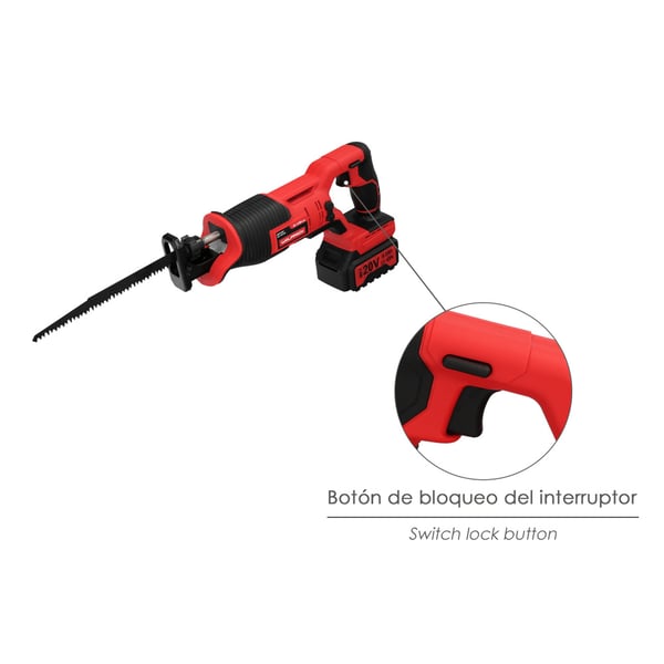 Pikkukuva 2 / 5: Wolfpack Sierra De Sable 20 V Con Bateria 4 Ah. Corte Madera 100 mm. / Acero 6 mm.