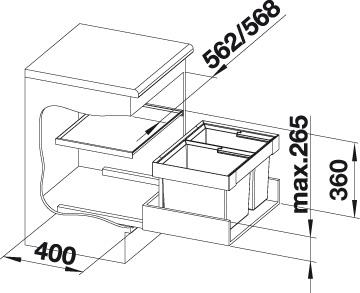 BLANCO 521471 papperkorgar Plast, Stål
