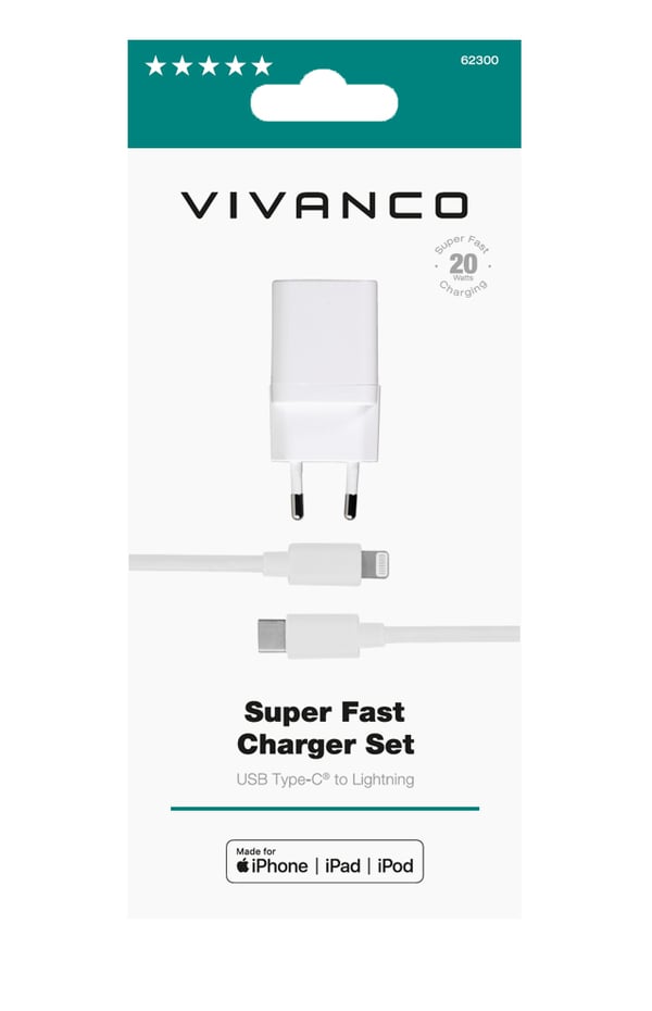 Vivanco Super Fast Universel Hvid Vekselstrøm Hurtig opladning Indendørs