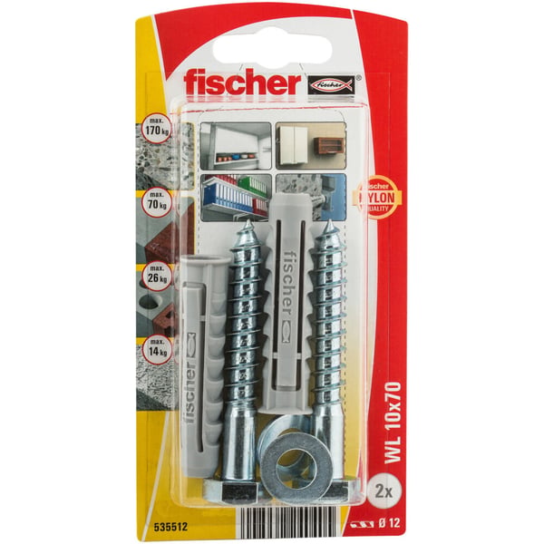 Pikkukuva 1 / 3: Fischer 535512 ruuviankkuri ja seinätulppa 2 kpl Ruuvi- ja seinäpistokesarja