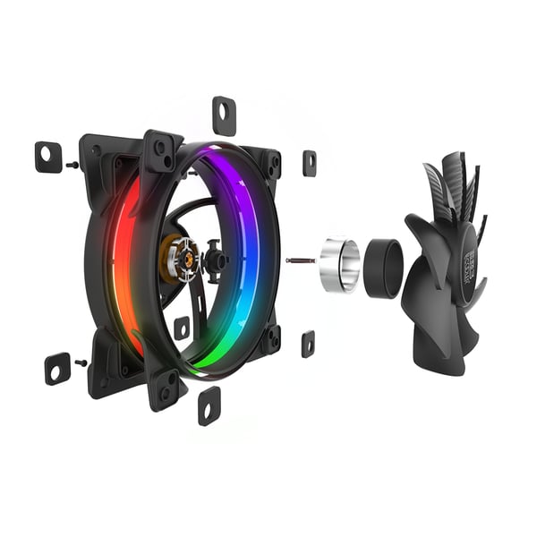 PCCOOLER Corona RGB 1 Lüfter Datorväska Fan 12 cm Svart, Multifärg