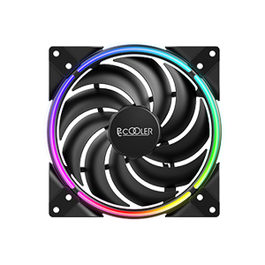 Miniatyrbild 1 av 5: PCCOOLER Corona Max 140mm FRGB 1 Lüfter Datorväska Fan 14 cm Svart, Multifärg