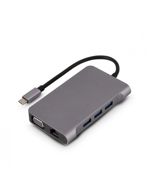 Pikkukuva 7 / 11: Urban Factory TCM16UF kannettavien tietokoneiden telakka ja porttitoistin Langallinen USB 3.2 Gen 1 (3.1 Gen 1) Type-C Harmaa