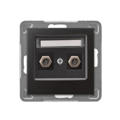 Ospel GPA-2YF/m/50 stikkontakt Anthracit Ospel GPA-2YF/m/50 stikkontakt Anthracit