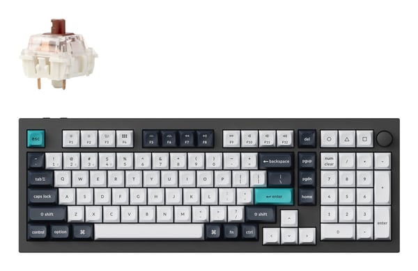 Keychron Q5 Max tastatur Universel USB + RF Wireless + Bluetooth Nordisk Sort, Kulfiber