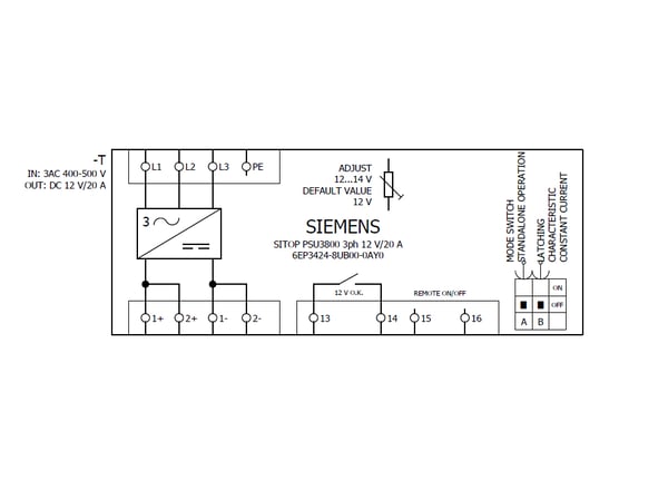 Siemens 6EP3424-8UB00-0AY0 strømadapter og vekselret Indendørs Flerfarvet