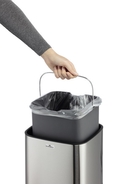 Durable TOUCH 12L Rektangulär Rostfritt stål Silver, Svart
