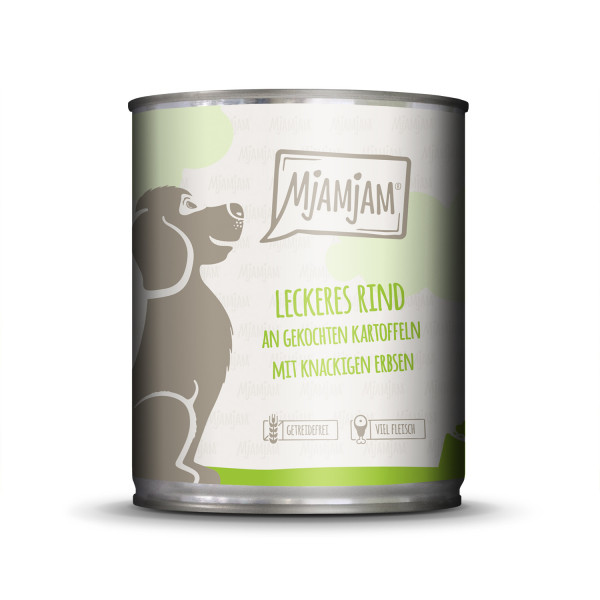 Miniatyrbild 1 av 2: MjAMjAM 4260512870492 blötfoder till hund Nötkött, Potatis Vuxen 800 g