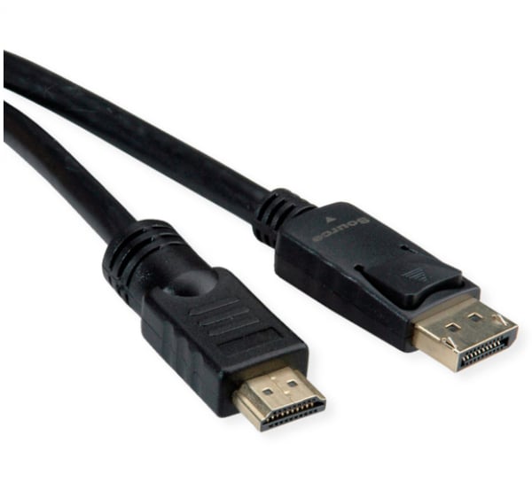 ROLINE 11.04.5777 videokaapeli-adapteri 10 m HDMI-tyyppi A (vakio) DisplayPort Musta