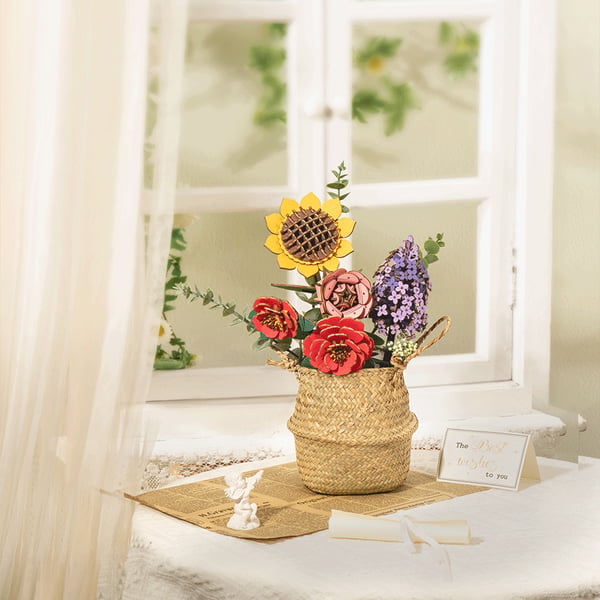 Miniatyrbillede 6 af 10: ROBOTIME Lilac 3D puslespil 154 stk Flora