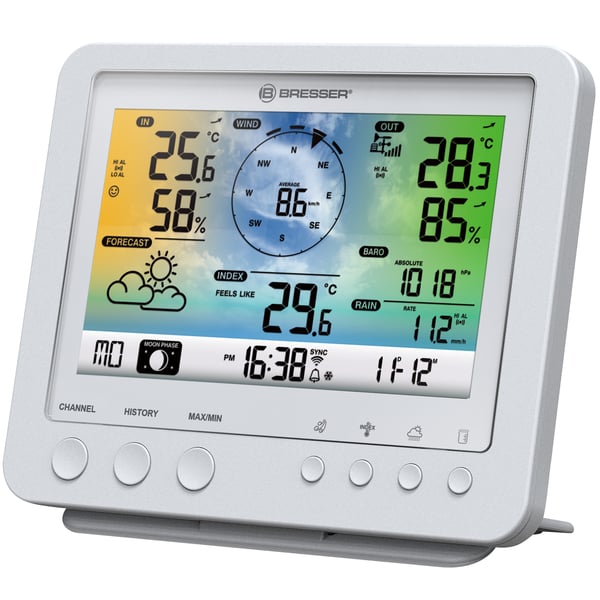 Bresser Optics 7002581 digital vejrstation Sort, Hvid Wi-Fi