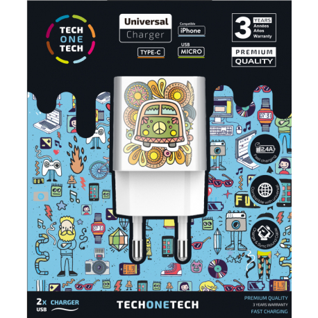 TECH ONE TECH TEC2503 mobilladdare Smartphone Vit AC inomhus TECH ONE TECH TEC2503 mobilladdare Smartphone Vit AC inomhus