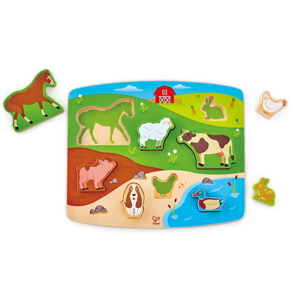 Hape Farm Animal Puzzle & Play Muotopalapeli 9 kpl Eläimet Hape Farm Animal Puzzle & Play Muotopalapeli 9 kpl Eläimet