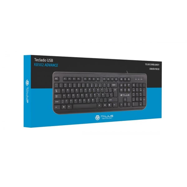 Miniatyrbillede 2 af 2: TALIUS KB502 tastatur Universel USB QWERTY Spansk Sort