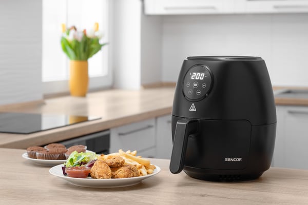 Miniatyrbild 10 av 12: Sencor SFR 5030BK fritös Single 3,5 l Fristående 1300 W Varmluftsfritös Svart