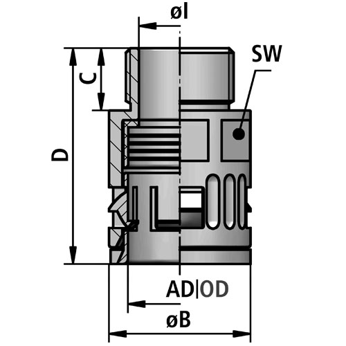 Miniatyrbild 2 av 2: FLEXA GmbH & Co 15020026009 kabelgenomföringar Grå Polyamid 50 styck