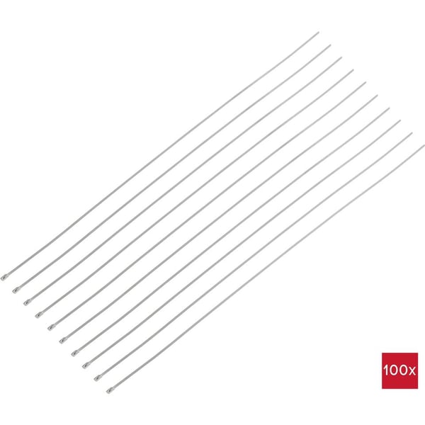 TRU COMPONENTS TC-12656564 kabelsamler Stige kabelbinder Rustfrit stål Rustfrit stål, Hvid 100 stk