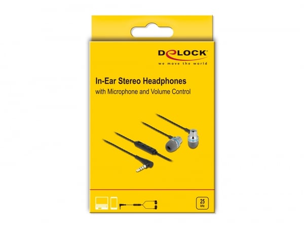 DeLOCK 27183 hörlur och headset Kabel I öra Samtal/musik Grå