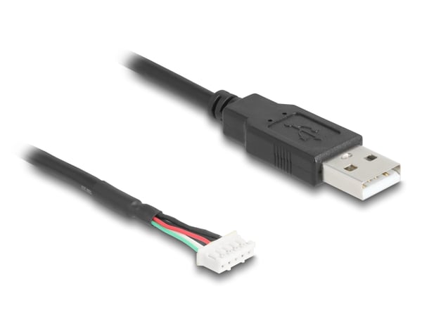 Miniatyrbillede 2 af 3: DeLOCK 12109 USB-kabel USB 2.0 0,6 m USB A 5-pin terminal block Sort