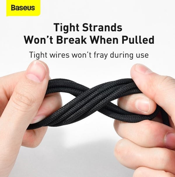 Miniatyrbillede 3 af 3: Baseus CALWJ-A01 Lightning kabel 2 m Sort