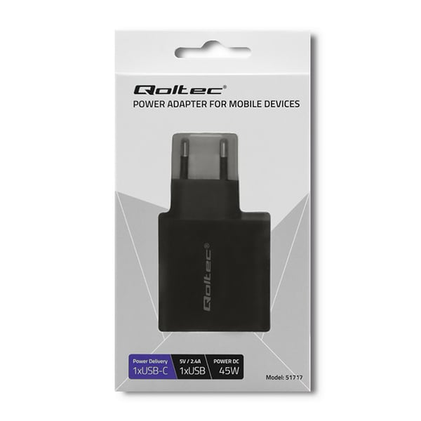 Miniatyrbillede 2 af 5: Qoltec 51717 strømadapter og vekselret Indendørs 42 W Sort