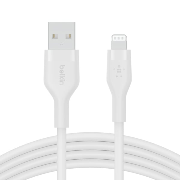 Belkin Cbl Scicone USB-A LTG 2M blc Hvid