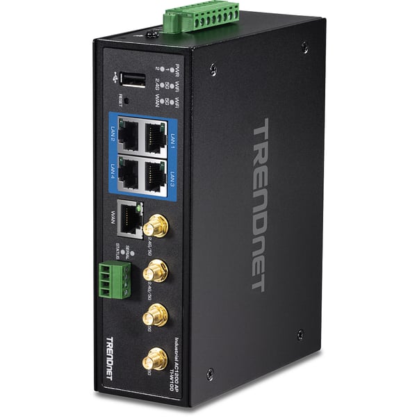 Miniatyrbild 3 av 8: Trendnet TI-W100 trådlös router Gigabit Ethernet Dual-band (2,4 GHz / 5 GHz) Svart