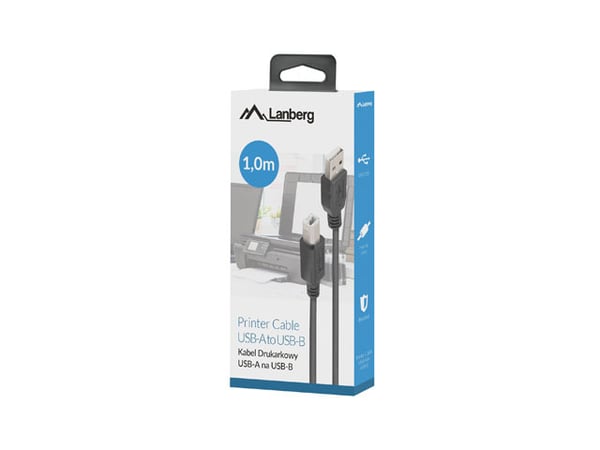 Miniatyrbillede 2 af 3: Lanberg CA-USBA-15CU-0010-BK USB-kabel USB 2.0 1 m USB B 0,48 Gbit/sek. Sort