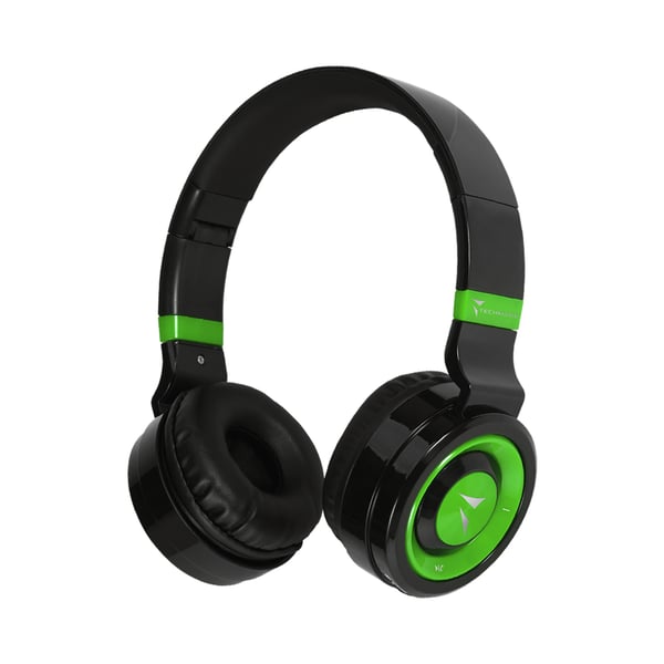 Miniatyrbillede 1 af 3: Techmade TM-046-GR hovedtelefoner/headset Kabel & trådløs Musik Micro-USB Bluetooth Sort, Grøn