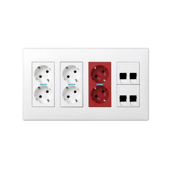 Pikkukuva 2 / 2: Simon Connect -peitelevy S500, 2x RJ ilman Oslon 3M Volition OCK puhtaanvalkoinen 50011189-030