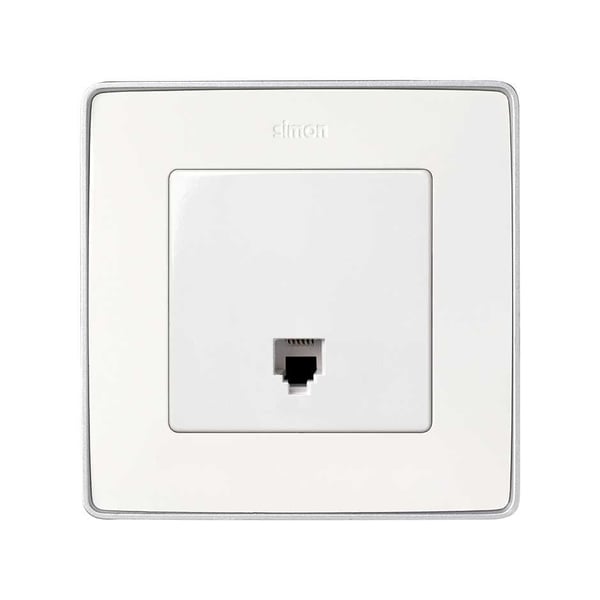 Simon 82 Enkelt telefonstik RJ12 hvid 75481-30