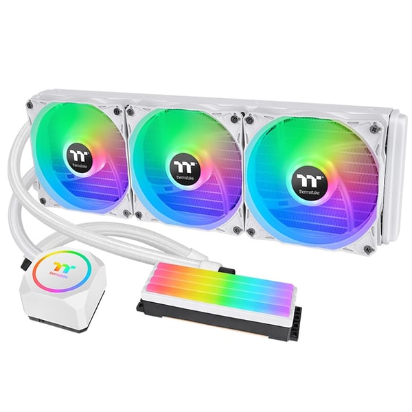 Miniatyrbillede 1 af 5: Thermaltake Floe RC360 CPU & Memory AIO Liquid Cooler Snow Edition Hukommelsesmodul, Processor Alt-i-en væskekøler 12 cm 1 stk