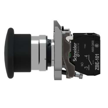 Turvapainike 22mm 1Z 0R IP65 itsestään palautuva musta XB4BC21