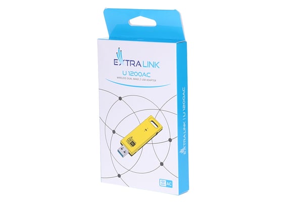 Miniatyrbillede 3 af 4: Extralink U1200AC AC1200 DUAL BAND WIRELESS USB ADAPTER USB gadget Gul Ventilator