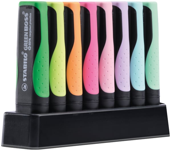 STABILO GREEN BOSS speedmarker 8 stk Konisk tip Flerfarvet