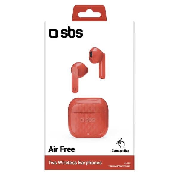 Miniatyrbild 2 av 2: SBS TWS Air Free Hörlurar True Wireless Stereo (TWS) I öra Samtal/musik Laddningsställ Röd