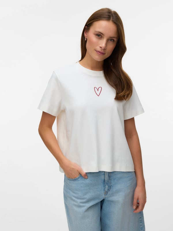 Miniatyrbild 3 av 5: Vero Moda VMSARA T-Shirt T-tröja Rund ringning Kortärmad Polyester, Elastan