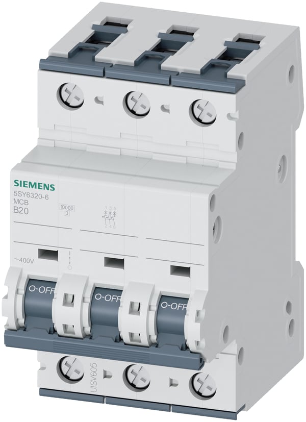 Siemens 5SY63206 kredsløbsafbryder Miniature strømafbryder Type B 3