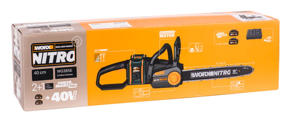 Miniatyrbild 3 av 11: WORX WG385E motorsåg Svart, Orange