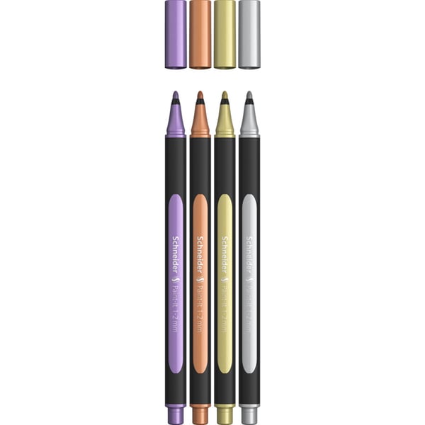 Schneider Schreibgeräte ML02011501 marker og tush-pen Kobber, Guld, Sølv, Violet 4 stk