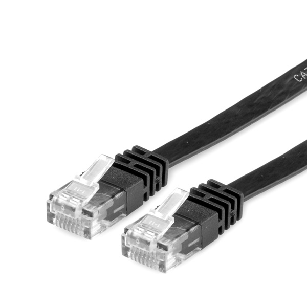VALUE UTP Cat.6 Flat Network Cable, black 1 m1 netværkskabel Sort 1 m Cat6 U/UTP (UTP)