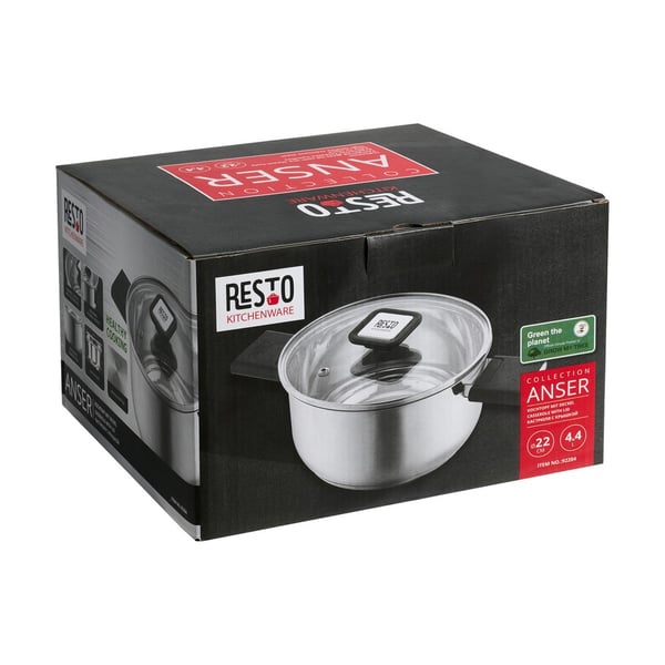 Resto Kitchenware Anser 4,4 L Pyöreä Musta, Ruostumaton teräs