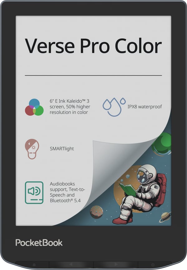 Pikkukuva 1 / 13: PocketBook Verse Pro Color e-kirjan lukulaite Kosketusnäyttö 16 GB Wi-Fi Musta, Sininen