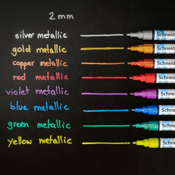 Miniatyrbillede 5 af 5: Schneider Schreibgeräte ML01111501 marker og tush-pen Kobber, Guld, Sølv, Violet 4 stk