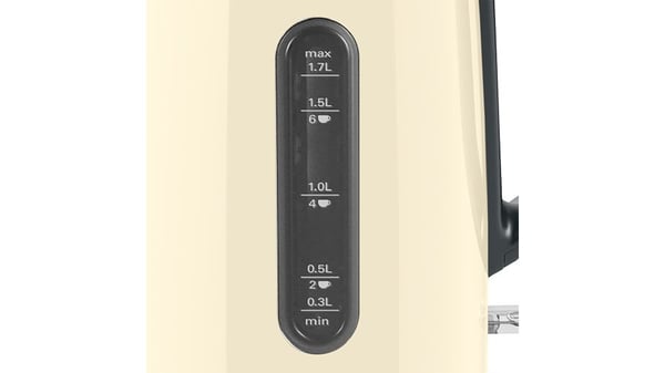 Miniatyrbild 8 av 11: Bosch TWK4P437 vattenkokare 1,7 l 2400 W Beige, Svart