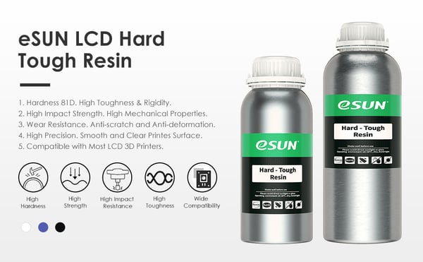 eSUN UV/LCD Hard Tough Grey 1kg 3D Resin 405nm