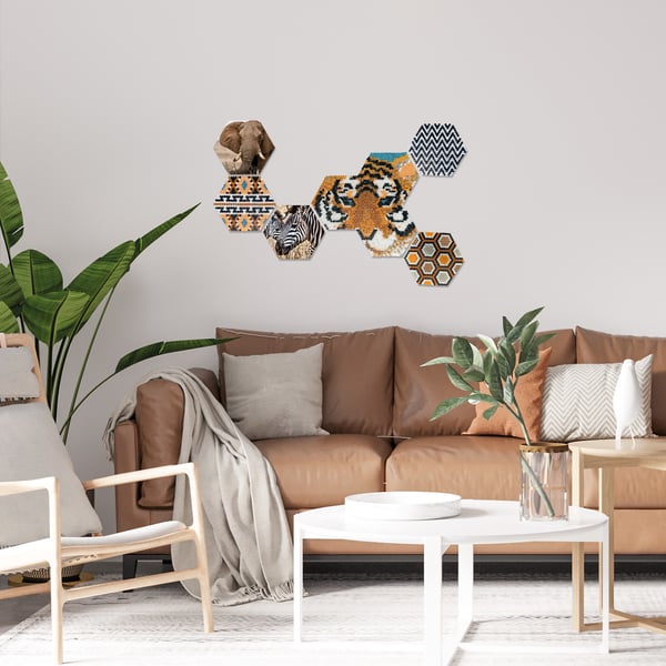SES Creative Beedz Hex tiles Safari